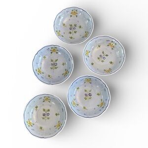 Vintage Longchamp "Printemps" Coupe Cereal Bowsl - Set of 5